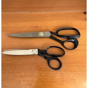 Pair Vintage Scissors Wiss Pinking Shears CB7 And Tailor Shears Sewing Crafting